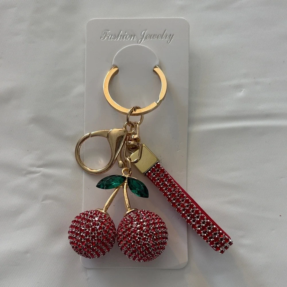 Red and Gold Cherry Keychain/Bag Charm
